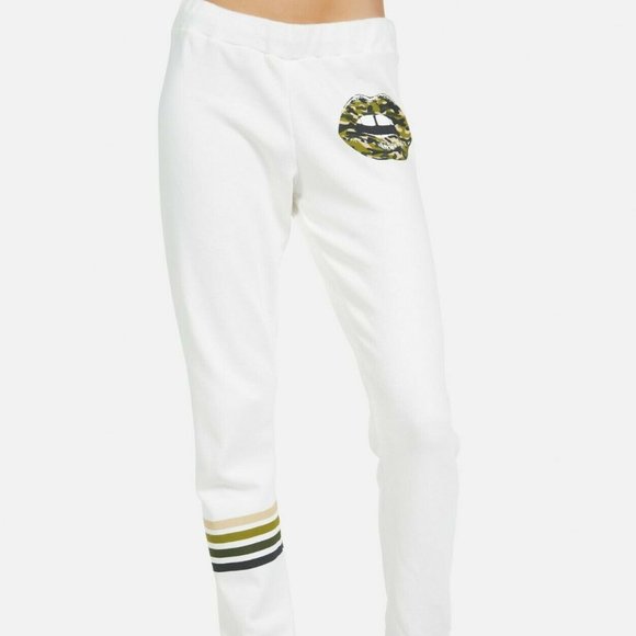 Lauren Moshi Pants - Lauren Moshi Gia Camo Lip in Milk Sweatpants